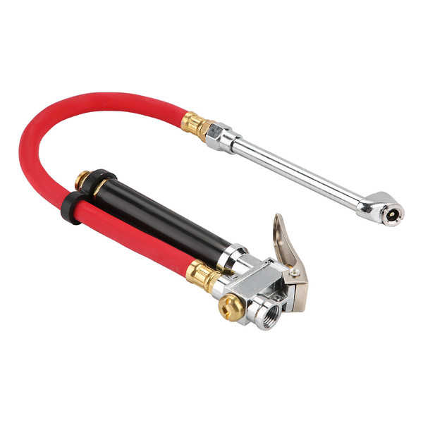 Handheld Car Air Tire Pressure Filler Fill Inflator Gauge Dual Chuck Air Compressor Hose Tool