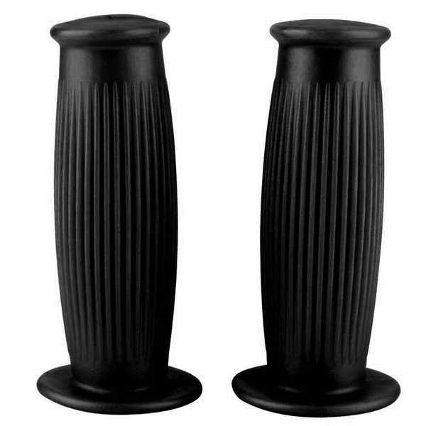 Pair of 1inch 25mm Universal Motorcycle Vintage TPU Handle Handlebar Grip Black