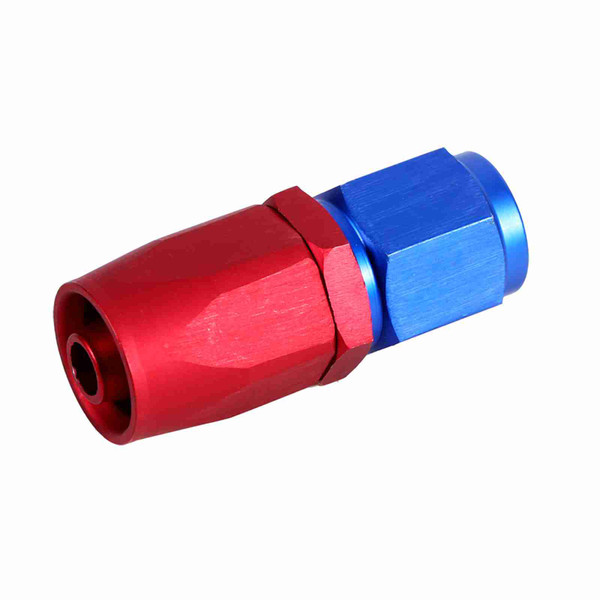 AN6 Racing Oil / Fuel Line Hose End Swivel Male Fitting Adapter Blue Red Color 0 Degree