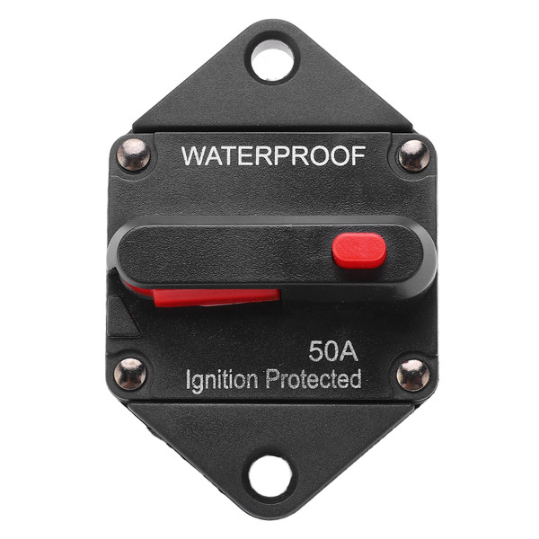 DC 32V Circuit Breaker with Switch Manual Reset Waterproof for Car Marine Boat Truck Bus RV ATV 50A