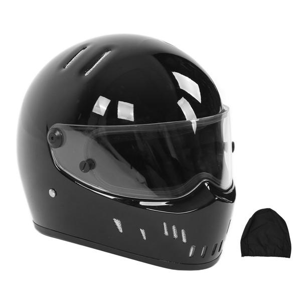 Black Motorcycle Full Face Helmet Motorbike Moped Street Bike Racing Helmet for Adult Youth Men and WomenXL
