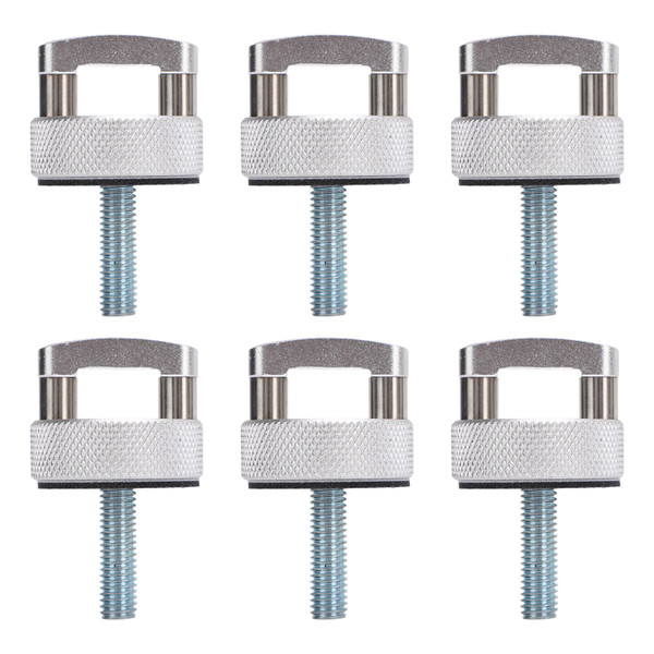 6PCS Hard Top Quick Removal Fastener Thumb Screw with D Rings Billet Aluminum for Wrangler JK JLU JT 2dr Unlimited 4dr 2007 to 2018 Silver