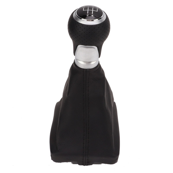 Gear Shift Knob Boot Set 5 Speed PVC Leather Gearstick Lever Gaiter Kit for A6 C6 2004‑2011 Silver Ring