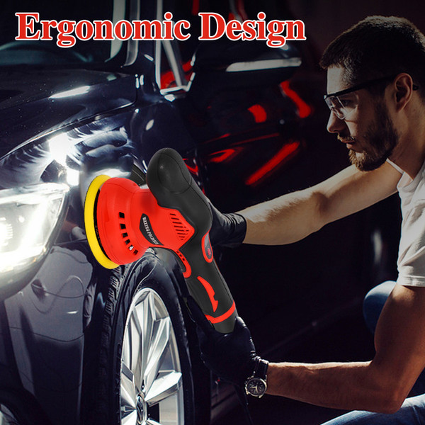 Cordless Car Buffer Polisher,12V Lithium Rechargeable Battery Brushless Polisher with Variable Speed,8 Variable Speed 5500RPM for Buffer/Polisher/Sander
