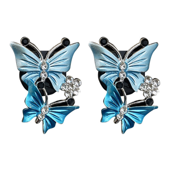 2Pcs Butterfly Car Air Vent Clip  Car Fragrance Car Diffuser Air Freshener Rhinestone Car Bling Accessories