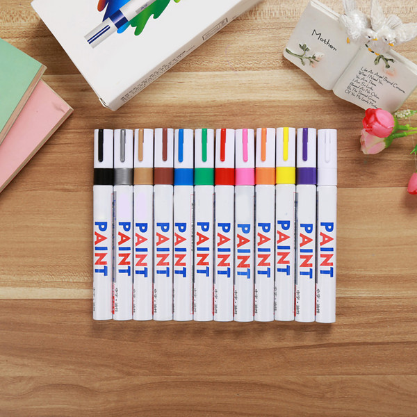 Car Paint Marker Pen Quick Dry Anti Fade Waterproof DIY Tool for Metal Glass Wood Plastic PaperYellow