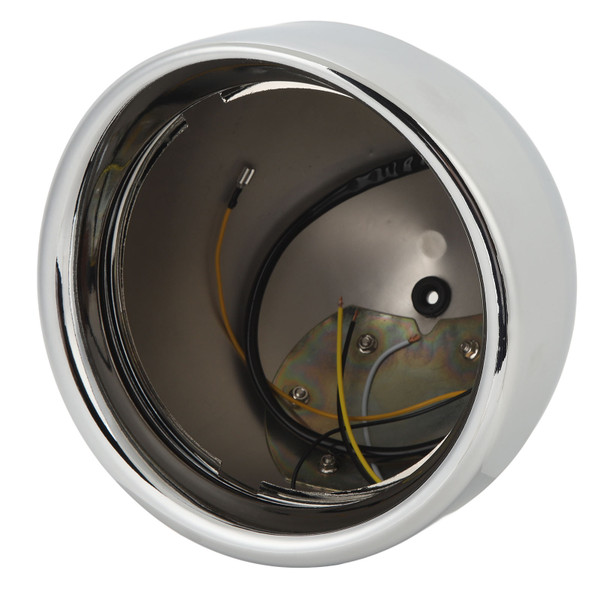 Round Headlight Housing 67789‑91 Chrome Head Lamp Bulb Bucket Shell for Motorcycle with 7 Inch Headlight