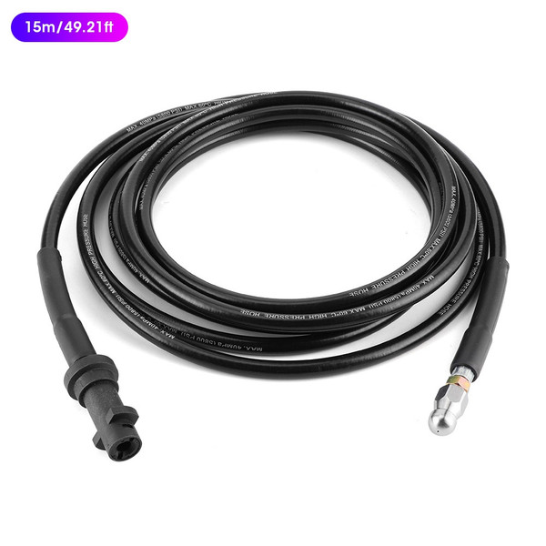 Pressure Washer Sewer Drain Car Cleaning Water Hose Tube Pipe Fit for Karcher K Series15m/49.21ft