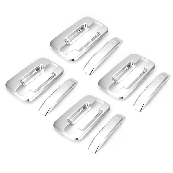4Sets Electroplate Door Handle Trim Cover Fit for F150 2004-2014 Fit for Mark LT 2005-2008