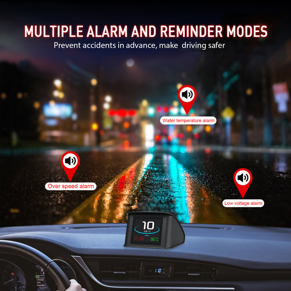 Smart Head Up Display, 2.2 Inch Digital OBDII Speedometer Car Head Up Display with Displays Speed, Distance, Time and More