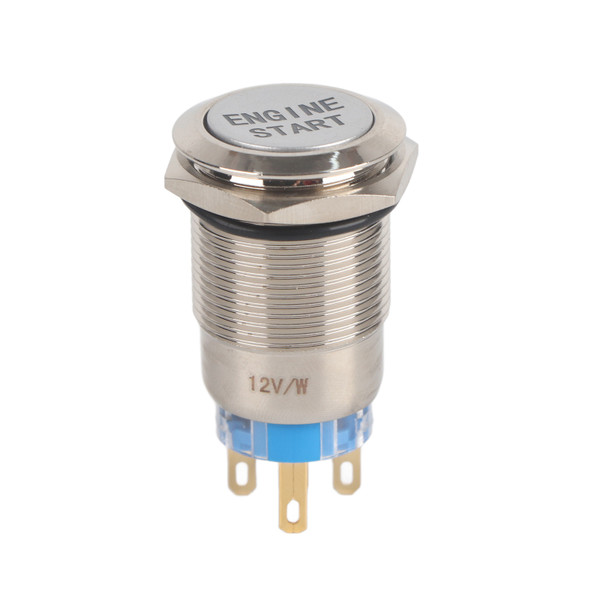12V Waterproof Car Engine Start Push Button Switch Ignition Starter Silver Stainless Steel