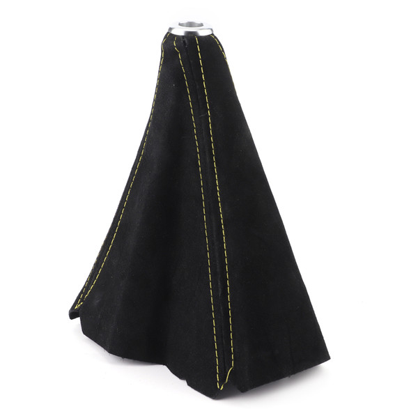 Shifter Lever Dust Cover Boot Gaiter Car Interior Suede Universal for Most VehiclesYellow Stitching