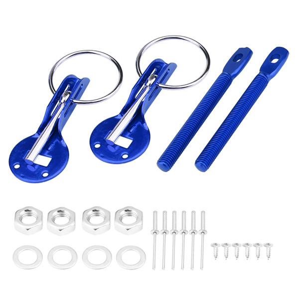 Universal Bonnet Hood Pin Pins Lock Latch Kit for Racing Sport Car Blue