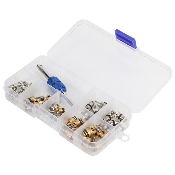 39Pcs A/C Air Conditioning Valve Core R12 R134a Refrigeration Tire Valve Stem Core Remover