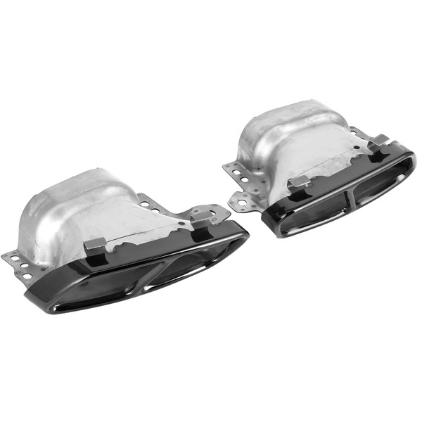 2pcs Quad Exhaust Tips Stainless Steel Fit for MercedesAMG A45 W176 CLA45 C117 20132018(Black Chrome )