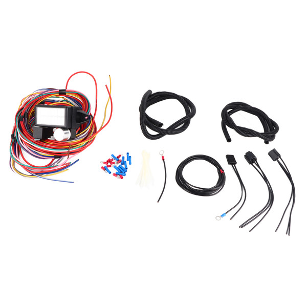 12 Circuit Universal Wiring Harness Car Hot Rod Wires Vehile Accessory