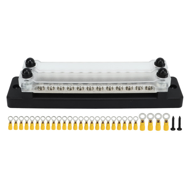 Power Distribution Terminal Block DC 12‑48V 28 Terminals Suitable for Car RV Ship Yacht Pickup Truck Power System