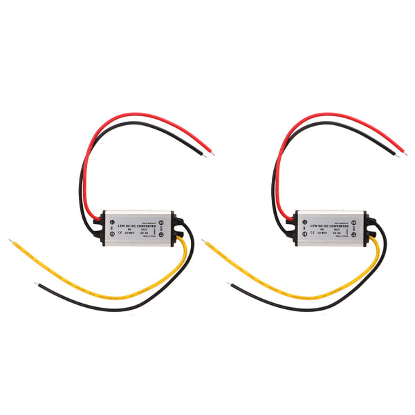 2pcs DC Converter Regulator 12V 24V 36V to 5V DC 10 to 80V to 5V 3A 15W Regulator Power Module for Motors Speakers