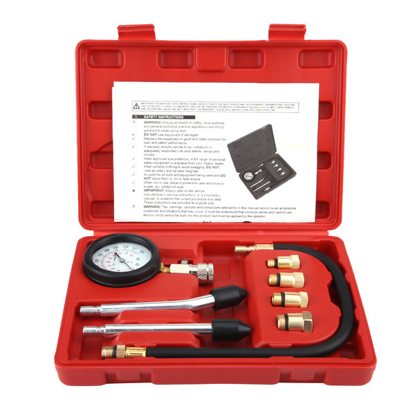 8Pcs G326 Car Bicycle Petrol Gas Engine Cylinder Compressor Pressure Tester Gauge Test Set