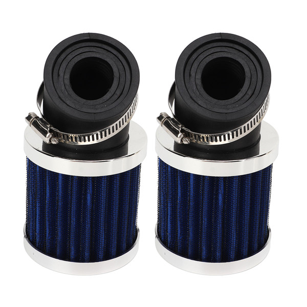 2PCS Motorcycle Air Filters Strong Power Powerful Filtration Universal Fit for 22 to 48mm 50cc 70cc 90cc 125cc Motorbike Silver Blue
