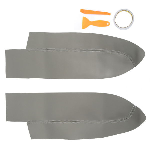 1 Pair Front Door Panel Armrest Cover Microfiber Leather Car Interior Accessories Replacement for CRV 2007‑2011Grey