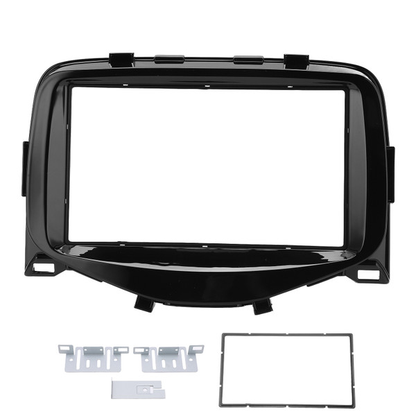 2DIN Car Radio Fascia Trim Central Control Dashboard Panel Replacement for AYGO 2014‑2015