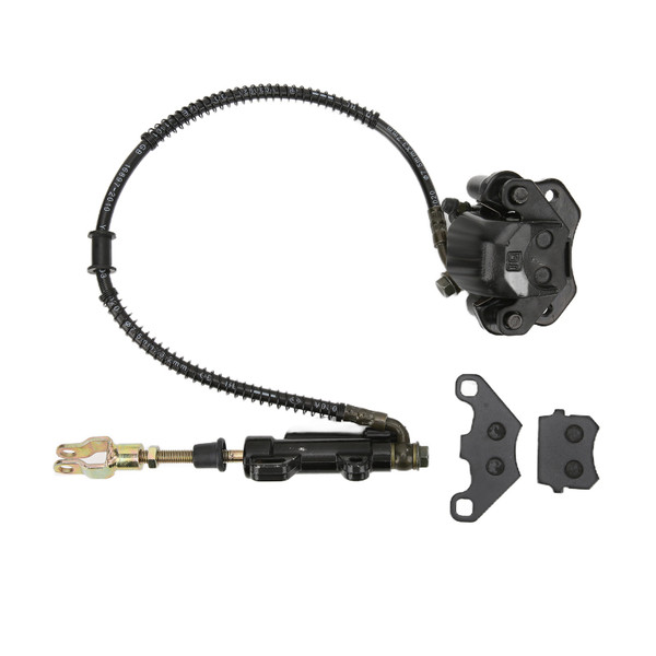 Rear Brake Master Cylinder Caliper Assembly with 2‑Brake Pad Replacement for Taotao Boulder B1 50‑125cc ATV