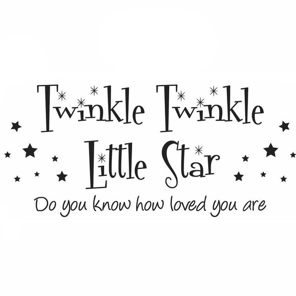 Twinkle Little Star English Wall Sticker Modern Room Art Decor Decal Backdrop