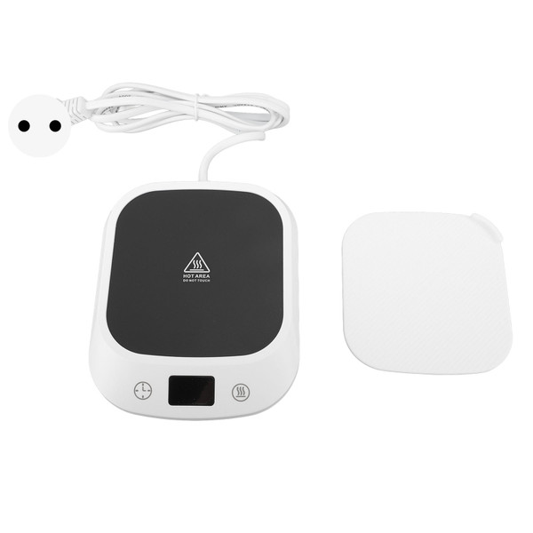 Coffee Warmer for Desk PC Smart Touch Temperature Control Electric Cup Heating Mat with Silicone Pad for Milk Tea Beverage Home and Office Use White EU Plug 220V
