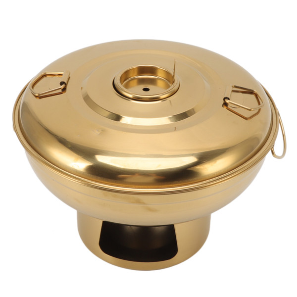 Portable Charcoal Hot Pot Stainless Steel Small Dry Ice Pot One Person Milk Tea Hot Pot Gold