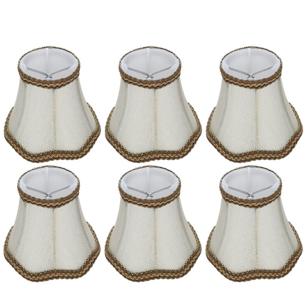 6Pcs Desktop Table Lamp Cover Fabric Lampshade Accessory for E14 Chandelier Light Bulb