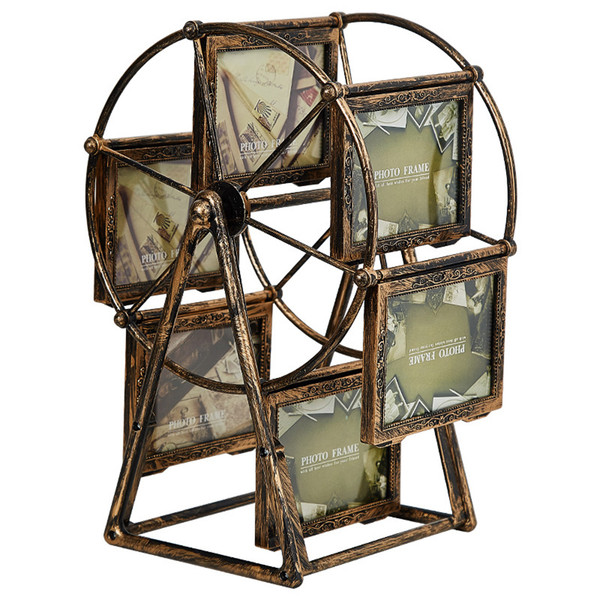 Vintage Family Photo Frame Ferris Wheel Rotatable Photo Frame Home Decor Gift