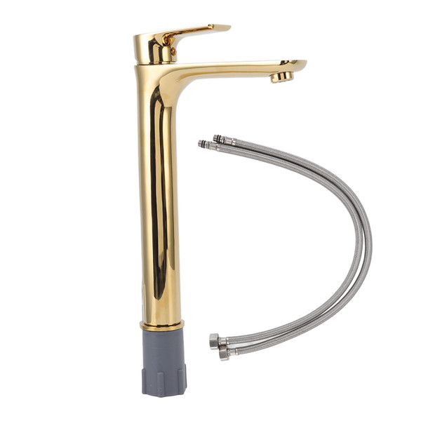 G1/2 Single Handle Bathroom Sink Faucet Brushed Gold Elegant Modern Design Anti Rust Finish