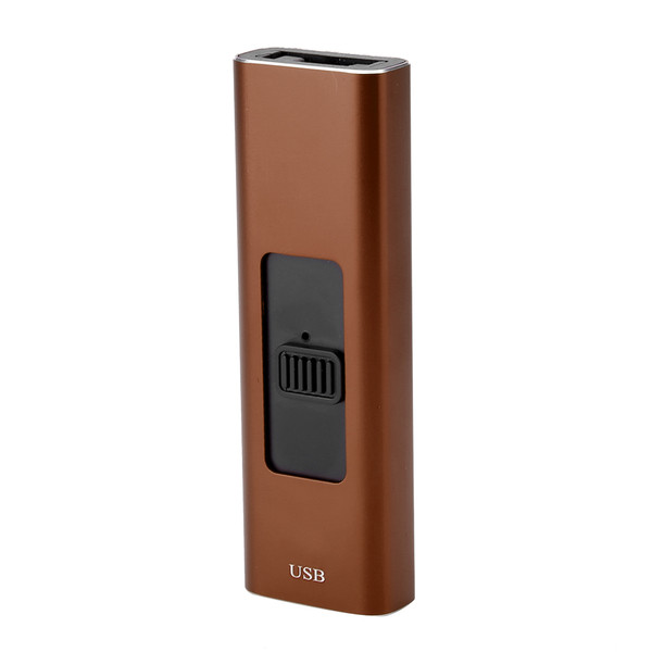 Portable Electronic USB Charging Flameless Windproof Cigar Cigarette Lighter Male Gifts(Coffee)