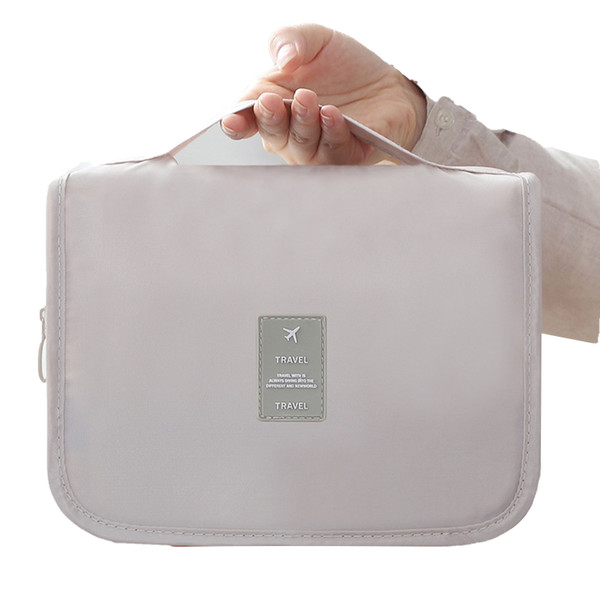 Cosmetic Bag Small Portable Makeup Bag Zippered High Capacity Toiletry Bag Travel Washing Bag Makeup Pouch Fashion Korean Style Storage Bag Beige