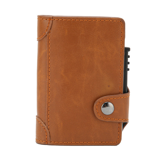 Card Holder Multifunction Fashion Wallet Aluminum Alloy AntiTheft Credit Card Case(Apricot x51#)