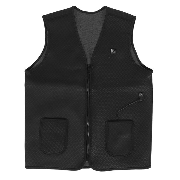 Unisex Outdoor 8 Heating Zones 3 Gears Temperature Electric USB Heating Warm VestBlack XL