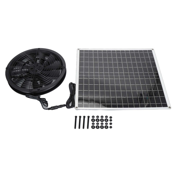 Solar Exhaust Fan Waterproof High Speed 20W 16V Solar Panel Ventilation Fan for Chicken Coop Pet House Barn Greenhouse