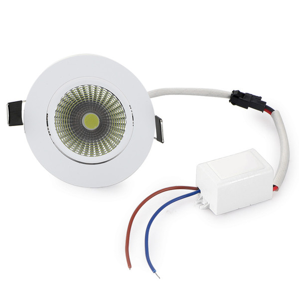 COB Aluminium LED Ceiling Light Recessed Downlight Indoor Decoration Lamp Opening Hole 69mm3W  110V Cold White