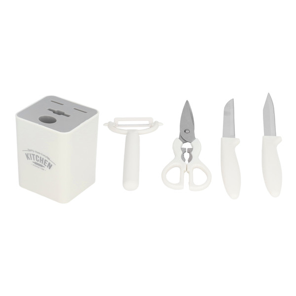 5 Pcs Kitchen Knife Set Stainless Steel Kitchen Fruit Knife Set with Storage Base Kitchen Gadgets for BBQ Patio Picnic