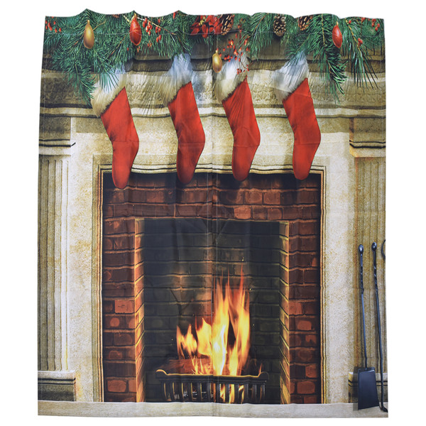 Christmas Curtains Classic Design Print Xmas Traditional Winter Season Theme Window Drapes for Bedroom Living Room150x166cm Christmas 21