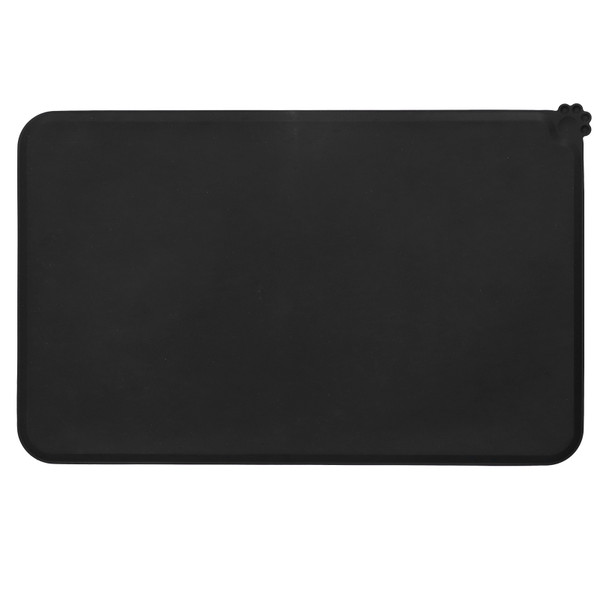 Silicone Placemat Leakage Proof Waterproof Non Slip Pet Feeding Bowl Mat Accessory(Black )