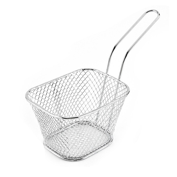 Deep Fry Basket Stainless Steel Mesh Basket with Handle Easy Clean Large Capacity Fry Cooking Tool for Kitchen