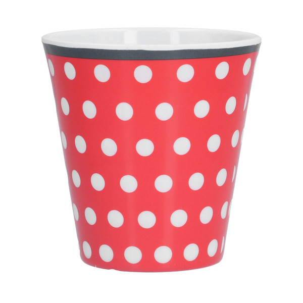 260ml Imitation Porcelain Water Cup Coffee Milk Cup Drinking Mug for Restaurant School UseRed Dot