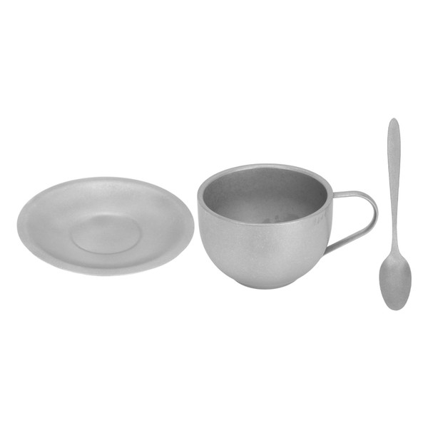 Stainless Steel Insulated Coffee Cup Kit with Spoon Mat Double Layer Retro Coffee Cup for Home Camping 250ml