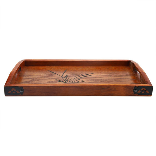 Large Wood Serving tea Water Drinks Tray Wooden Breakfast Tea Serving Tray With Handle
