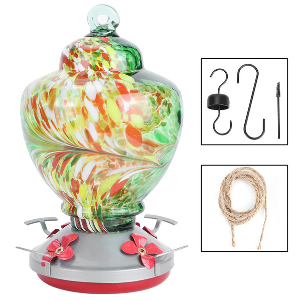 Courtyard Colorful Painting Bird Feeder Water Feeding Tool Equipment for Hummingbirds UseType D