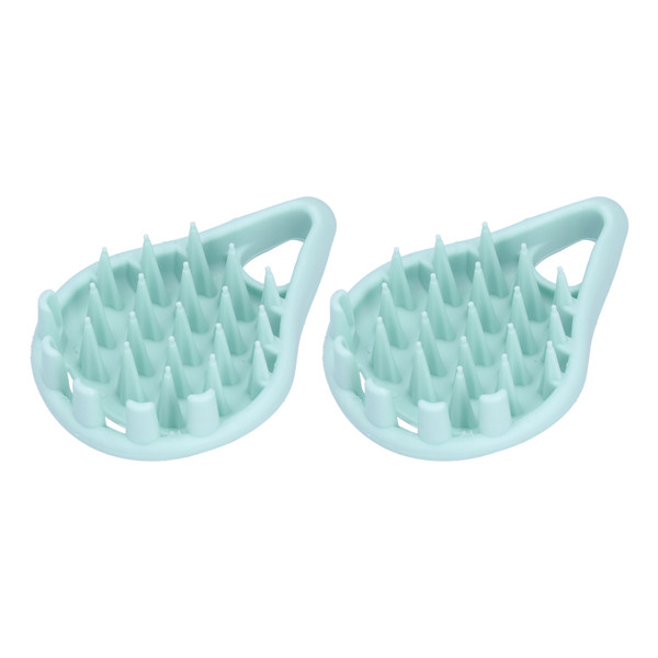 2 Packs Hair Scalp Massager Shampoo Brush Silicone Bristles Hair Scrubber Massager Hair Care Tools for Remove DandruffBlue Green