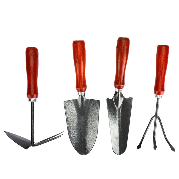 4Pcs/Set Thickened Garden Shovel Rake Kit Flower Planting Gardening Tool Set Accessories