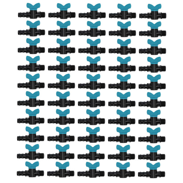 50PCS 16x3/4in Male Thread Irrigation Switch Valve Plastic Gate Valves for Gardening Supplies